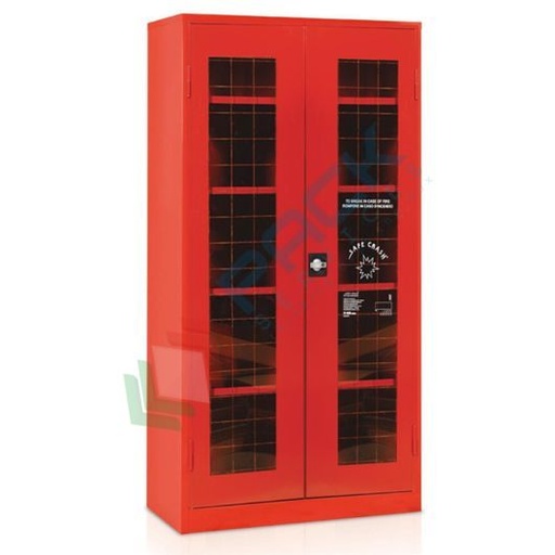 [ARMD-M2] Armadio di sicurezza per deposito DPI, Mis. 1000 L x 460 P x 1800 H mm, 2 ante con lastre frangibili, 4 ripiani