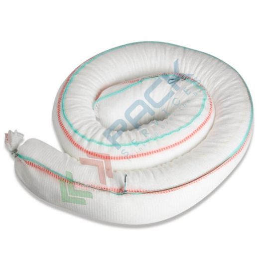 Barriere assorbenti per oli ed idrocarburi, Mis. Ø 20 cm x 26 mt, capacità assorbimento per barriera 855 Lt - totale 855 Lt, conf. 1 pz