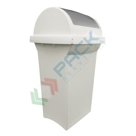 [BCB050BIA] Pattumiera per la raccolta differenziata rifiuti, capacità 50 Lt, coperchio basculante, colore bianco/grigio