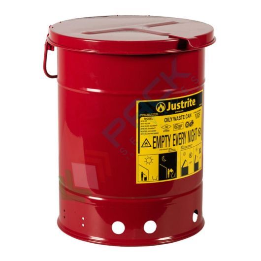 [BID-M/OL2R] Bidone di sicurezza per rifiuti oleosi, capacità 20 Lt, apertura manuale, colore rosso