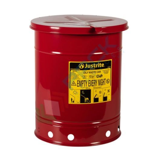 [BID-M/OL3R] Bidone di sicurezza per rifiuti oleosi, capacità 34 Lt, apertura manuale, colore rosso