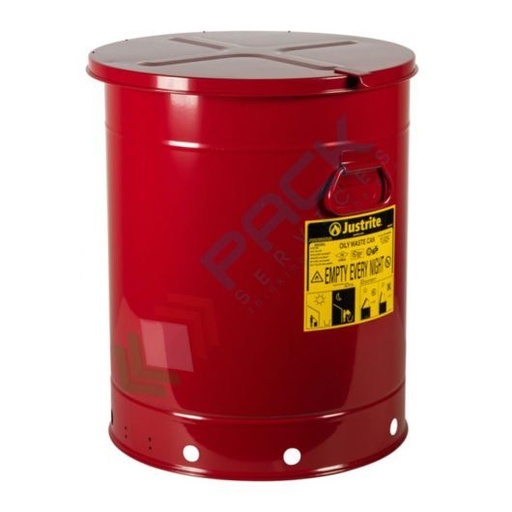 [BID-M/OL8R] Bidone di sicurezza per rifiuti oleosi, capacità 80 Lt, apertura manuale, colore rosso