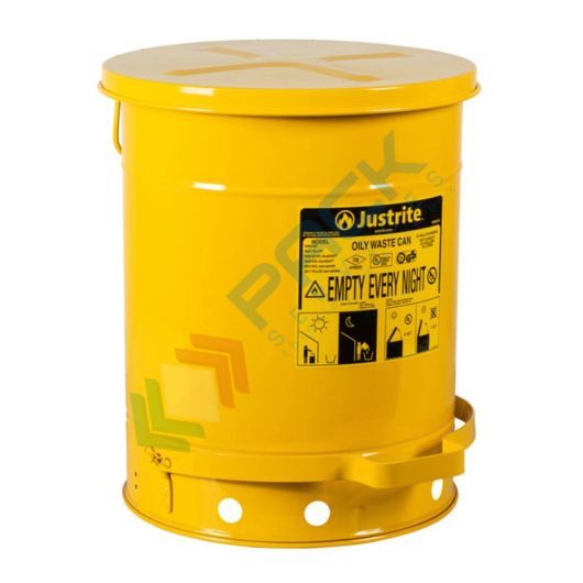 [BID-P/OL3G] Bidone di sicurezza per rifiuti oleosi, capacità 34 Lt, apertura a pedale, colore giallo