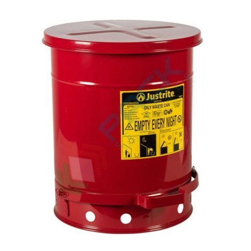 [BID-P/OL3R] Bidone di sicurezza per rifiuti oleosi, capacità 34 Lt, apertura a pedale, colore rosso