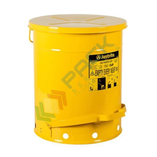 [BID-P/OL5G] Bidone di sicurezza per rifiuti oleosi, capacità 52 Lt, apertura a pedale, colore giallo