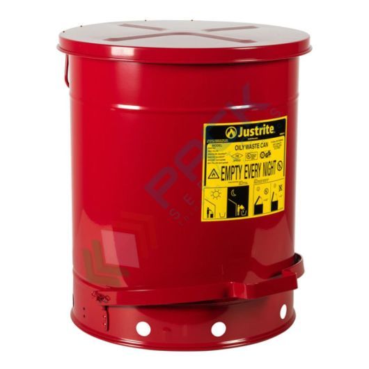 [BID-P/OL5R] Bidone di sicurezza per rifiuti oleosi, capacità 52 Lt, apertura a pedale, colore rosso