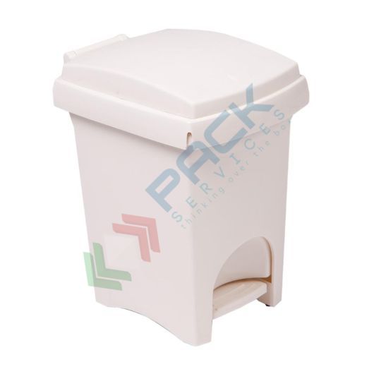 [BPED06BIA] Pattumiera per la raccolta differenziata rifiuti, capacità 6 Lt, coperchio a cerniera e apertura a pedale, colore bianco