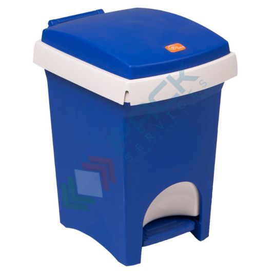 [BPED06BLU] Pattumiera per la raccolta differenziata rifiuti, capacità 6 Lt, coperchio a cerniera e apertura a pedale, colore blu