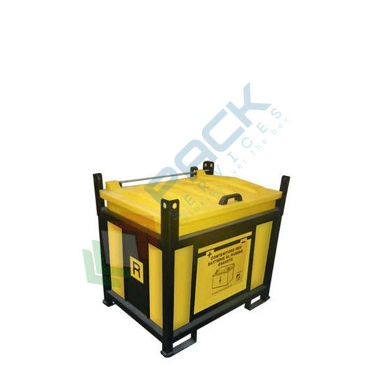 [BTRY250AP] Contenitore batterie esauste, capacità 250 Lt, Mis. 950 L x 700 P x 800 H mm, telaio aperto