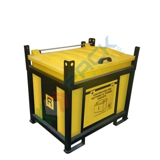 [BTRY550AP] Contenitore batterie esauste, capacità 550 Lt, Mis. 1100 L x 800 P x 950 H mm, telaio aperto