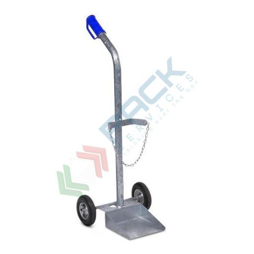 [CABO1Z] Carrello porta bombole gas in acciaio zincato, ideale per la movimentazione di 1 bombola, Mis. 440 L x 400 P x 1150 H mm