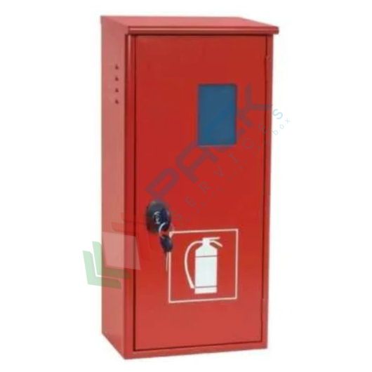 [CEST-9B] Cassetta porta estintore da 9/12 Kg CO², con vetro di ispezione, Mis. 340 L x 235 P x 750 H mm, chiusura con serratura a cilindro, colore rosso RAL 3000
