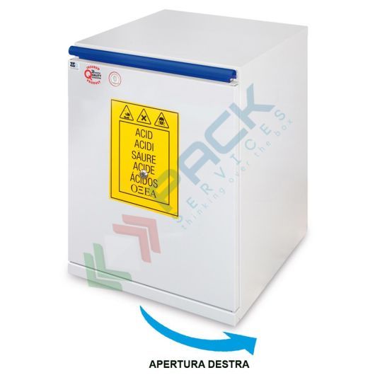 [CHI-AC396D] Armadio di sicurezza per lo stoccaggio combinato di prodotti chimici e acidi, Mis. 395 L x 520 P x 620 H mm, apertura a destra