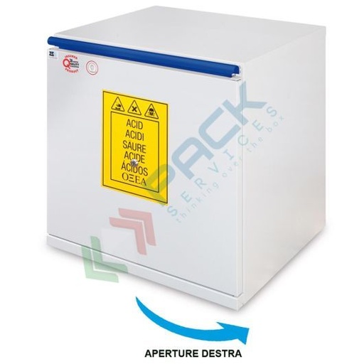 [CHI-AC596D] Armadio di sicurezza per lo stoccaggio combinato di prodotti chimici e acidi, Mis. 595 L x 520 P x 620 H mm, apertura a destra