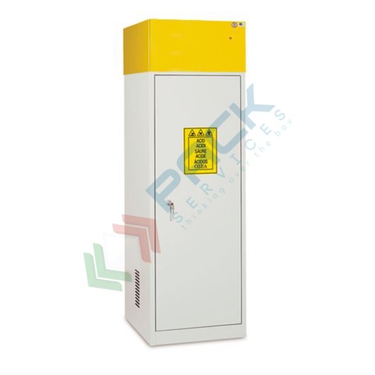 [CHI-AS61C] Armadio di sicurezza per prodotti chimici, Mis. 600 L x 600 P x 1900 H mm, aspiratore e filtro incluso, 1 anta cieca