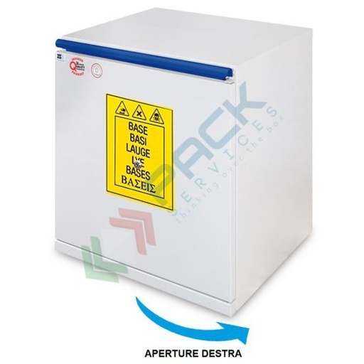 [CHI-BS496D] Armadio di sicurezza per lo stoccaggio combinato di prodotti chimici e basi, Mis. 495 L x 520 P x 620 H mm, apertura a destra