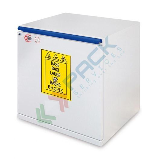 Armadio di sicurezza per lo stoccaggio combinato di prodotti chimici e basi, Mis. 595 L x 520 P x 720 H mm, apertura a sinistra