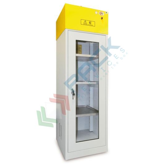 [CITO-V1] Armadio per prodotti cito tossici chemioterapici, Mis. 600 L x 600 P x 1900 H mm, 1 porta con vetro