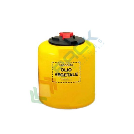 [CONT-OIL050] Contenitore raccolta olio vegetale usato, in plastica (PE), capacità 50 Lt, Mis. Ø 430 x 460 H mm, colore giallo