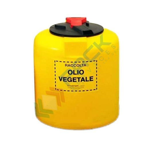[CONT-OIL150] Contenitore raccolta olio vegetale usato, in plastica (PE), capacità 150 Lt, Mis. Ø 580 x 675 H mm, colore giallo