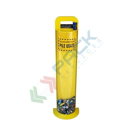 [CP10Y] Contenitore per la raccolta di pile usate, in plastica, capacità 10 Lt, colore giallo