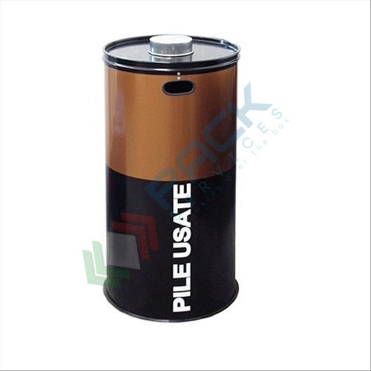 [CPY100] Contenitore per la raccolta di pile usate, cilindrico in acciaio, capacità 100 Lt, senza secchio interno