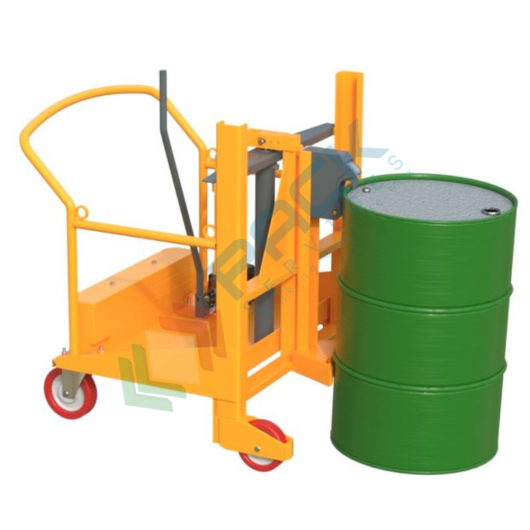 [CRLFS016] Carrello manuale portafusti contrappesato, in acciaio verniciato, Mis. 1080 L x 670 P x 1185 H mm, ideale per fusti in plastica e metallo