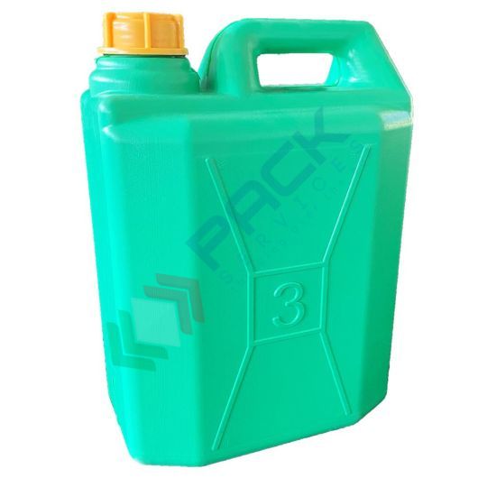 Tanica per recupero olio esausto, in plastica (HDPE), capacità 3 Lt, Mis. 165 L x 105 P x 255 H mm, con tappo a vite