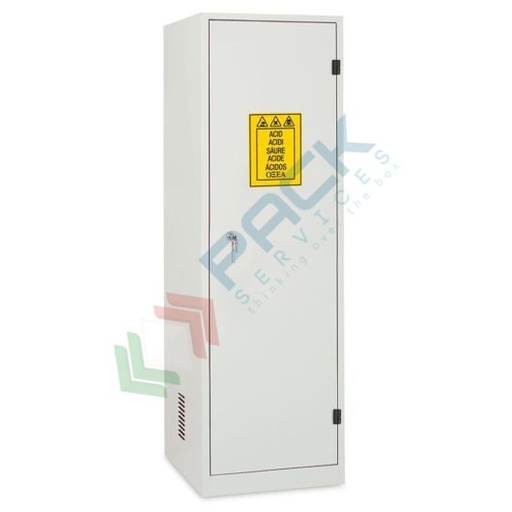 [CSB-061P1] Armadio di sicurezza per lo stoccaggio di prodotti chimici non infiammabili, Mis. 600 L x 600 P x 1950 H mm, 1 porta cieca e 1 scomparto