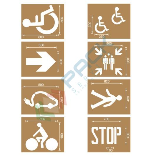 [DIM-KC] Dime per segnaletica di sicurezza orizzontale, in cartone rinforzato, Kit CITTA'