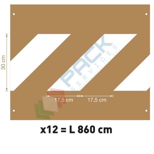 [DIM-KZ] Dime per segnaletica di sicurezza orizzontale, in cartone rinforzato, Kit ZEBRA