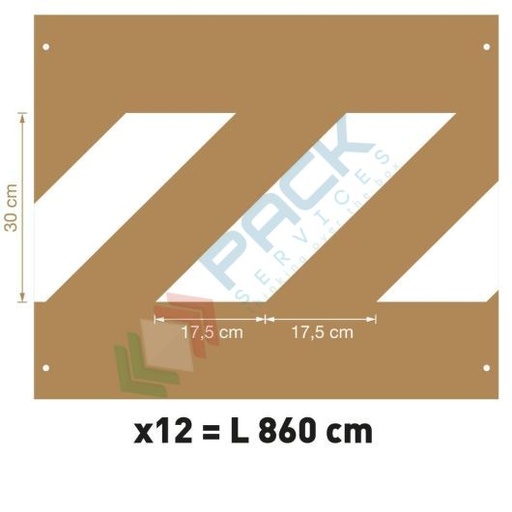 [DIM-KZ] Dime per segnaletica di sicurezza orizzontale, in cartone rinforzato, Kit ZEBRA