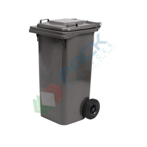 [ECO080GRI] Bidone spazzatura per la raccolta differenziata rifiuti, capacità 80 Lt, certificato UNI EN 840, per uso esterno, colore grigio scuro