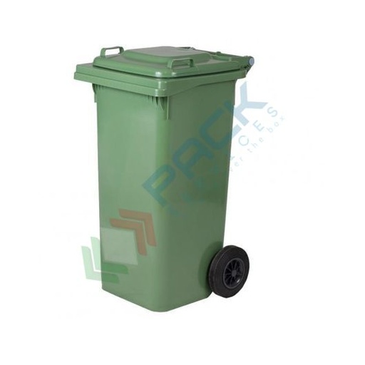[ECO080VES] Bidone spazzatura per la raccolta differenziata rifiuti, capacità 80 Lt, certificato UNI EN 840, per uso esterno, colore verde