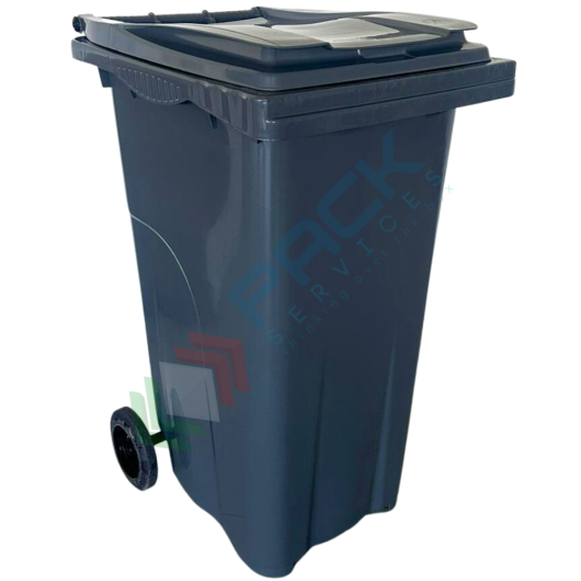 [ECO240GRI] Bidone spazzatura per la raccolta differenziata rifiuti, capacità 240 Lt, certificato UNI EN 840, per uso esterno, colore grigio