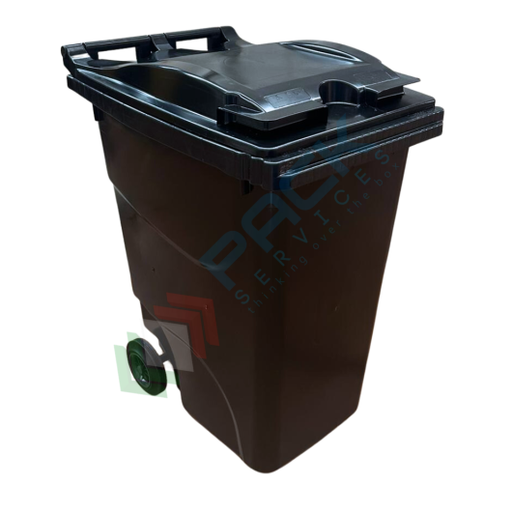 [ECO360GRI] Bidone spazzatura per la raccolta differenziata rifiuti, capacità 360 Lt, certificato UNI EN 840, per uso esterno, colore nero