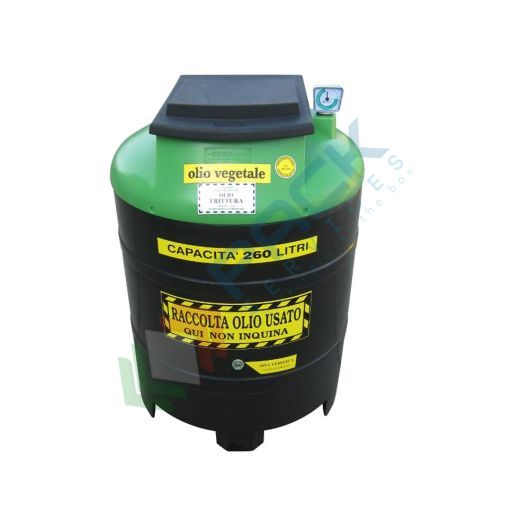 [ECOIL0260V-1] Contenitore per la raccolta di olio esausto, in plastica (PE), capacità 260 Lt, ideale per olio vegetale usato