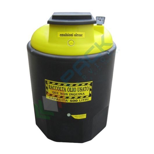 [ECOIL0500G-1] Contenitore per la raccolta di olio esausto, in plastica (PE), capacità 500 Lt, ideale per emulsioni oleose usate