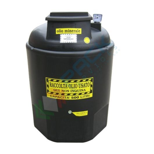 [ECOIL0500N-1] Contenitore per la raccolta di olio esausto, in plastica (PE), capacità 500 Lt, ideale per olio minerale usato