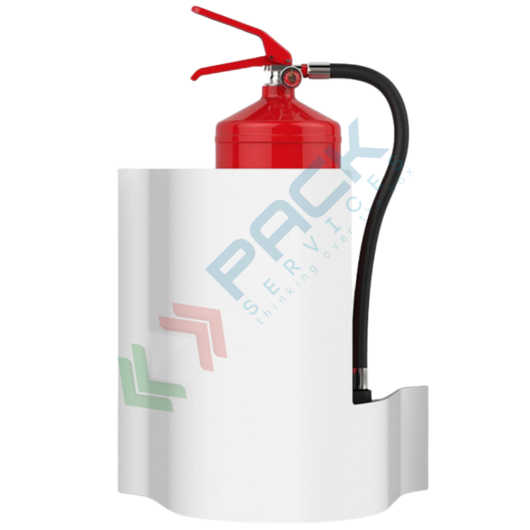 [EST-WBIA] Porta estintore da parete in polipropilene (PP), Mis. 386 L x 234 P x 400 H mm, adatto ad ogni tipo di estintore Ø 135-200 mm, colore bianco