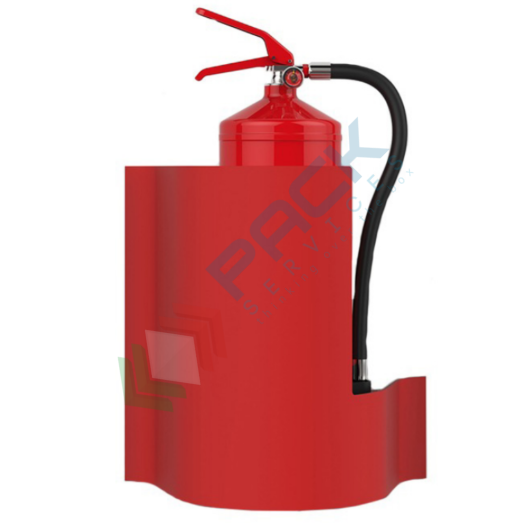 [EST-WROS] Porta estintore da parete in polipropilene (PP), Mis. 386 L x 234 P x 400 H mm, adatto ad ogni tipo di estintore Ø 135-200 mm, colore rosso
