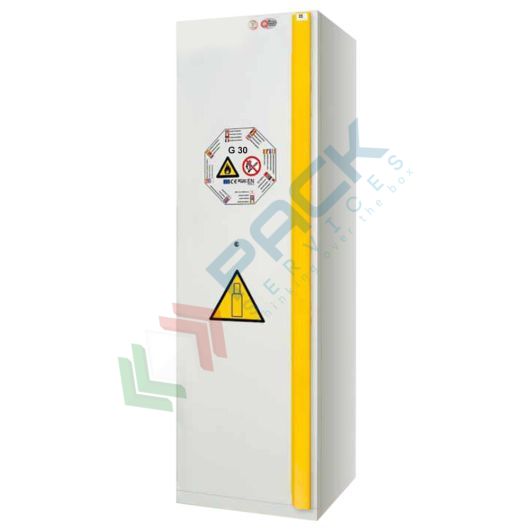 [FB060] Armadio bombole gas resistente al fuoco, in acciaio, ideale per lo stoccaggio di 1/2 bombole, Mis. 595 L x 600 P x 2050 H mm