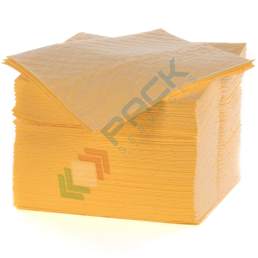 [FG-CH5040/D] Panni assorbenti per chimici, spessore doppio, Mis. 50 x 40 cm, capacità assorbimento per foglio 0,95 Lt - totale 95 Lt, conf. 100 pz