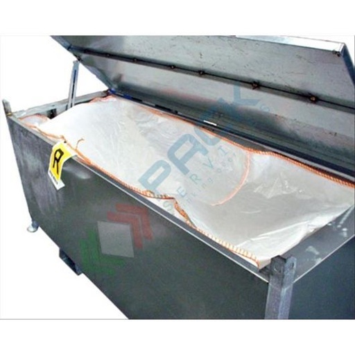 [FLUO-BSC/M] Bisaccia in tessuto per contenitore per raccolta differenziata di tubi al neon, mis. 200 L x 90 P x 90 H cm, colore bianco