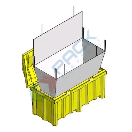 [FLUO-BSC] Bisaccia in tessuto per contenitore per raccolta differenziata di tubi al neon, mis. 170 L x 80 P x 70 H cm, colore bianco