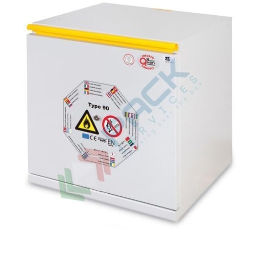 [INF90-5972CG] Armadio di sicurezza per infiammabili Type 90, modello sotto cappa e sottobanco, Mis. 595 L x 520 P x 720 H mm, apertura a cassettone, colore grigio