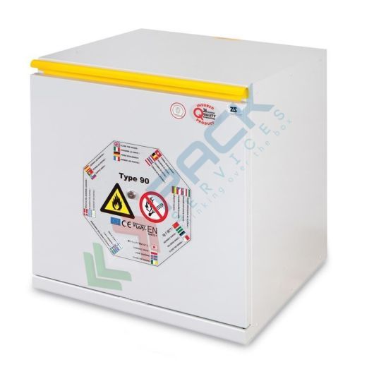 [INF90-5972SG] Armadio di sicurezza per infiammabili Type 90, modello sotto cappa e sottobanco, Mis. 595 L x 520 P x 720 H mm, anta apertura SX, colore grigio