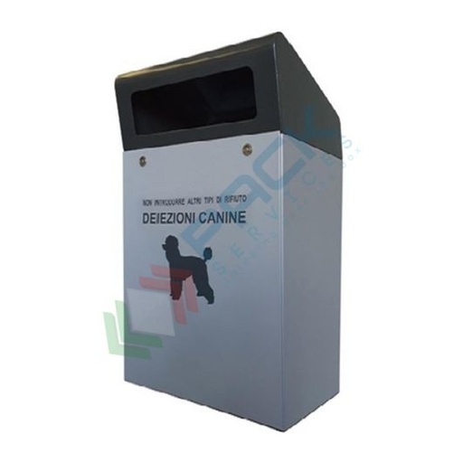 [IRON-001] Cestino deiezioni canine, in acciaio, capacità 60 Lt, senza distributore di sacchetti