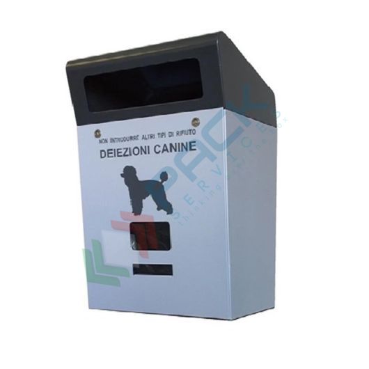 [IRON-002] Cestino deiezioni canine, in acciaio, capacità 60 Lt, con distributore di sacchetti