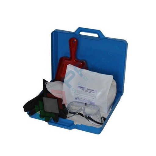 [KIT-ASP004] Kit di pronto intervento per acido solforico, portatile, capacità assorbimento/neutralizzazione 4,63 Lt, confezionato in valigetta in plastica